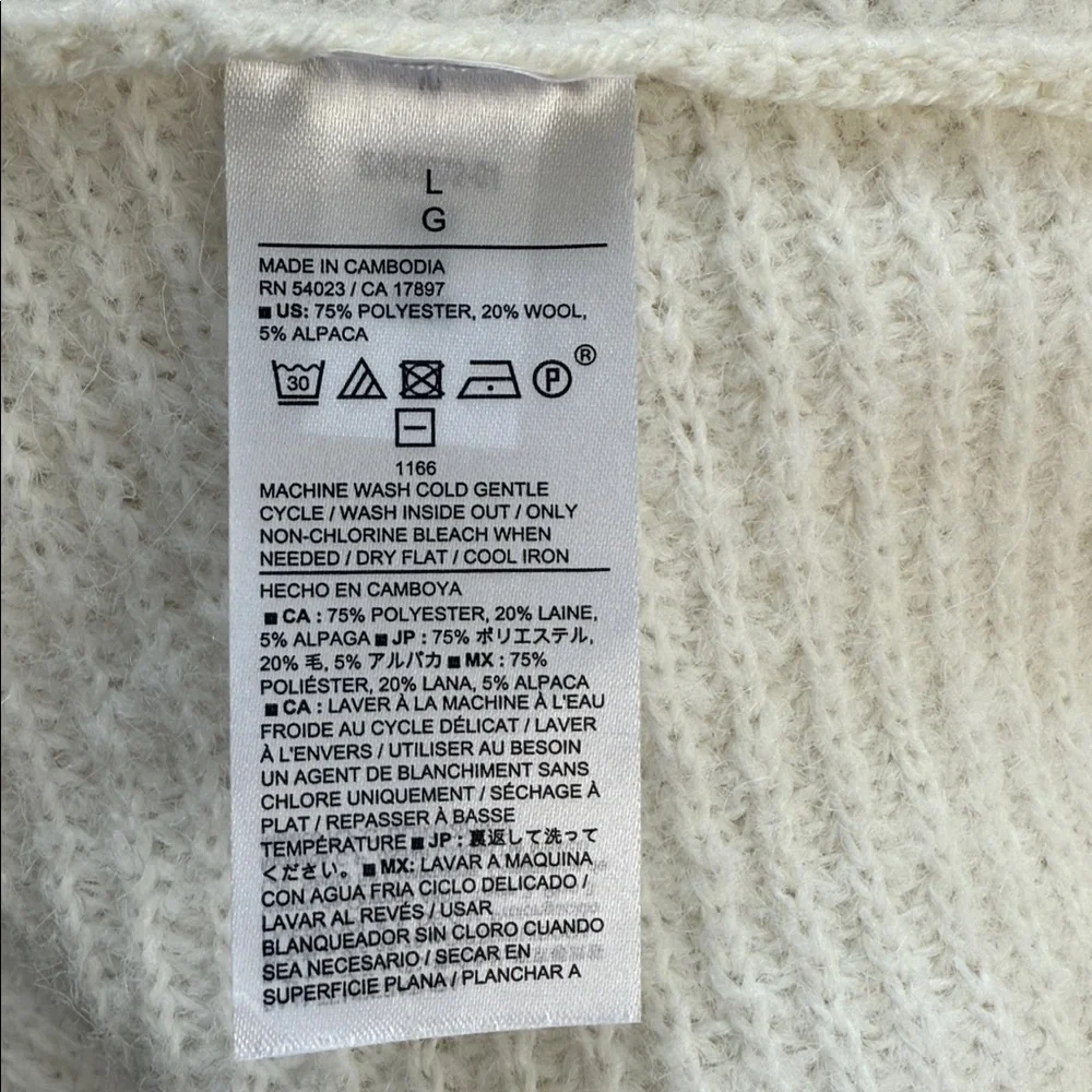 Banana Republic Hoodie Sweater Rib Knit Alpaca Wool Blend